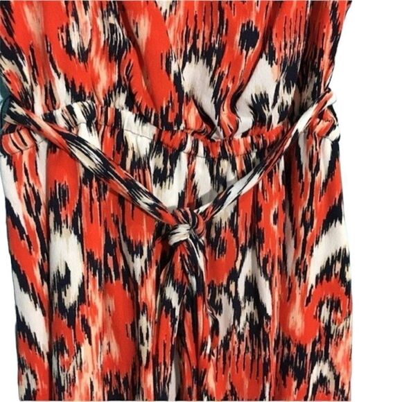 BANANA REPUBLIC BOHO WESTERN CORAL BELTED TIE DYE DRESS SZ 10 - Picture 5 of 8